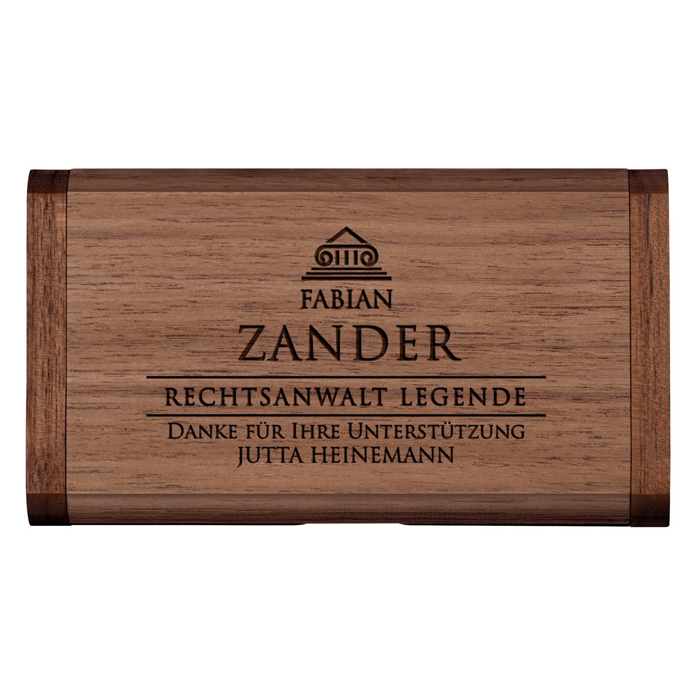 Hölzerner USB-Stick mit Gravur 64 GB für einen Rechtsanwalt