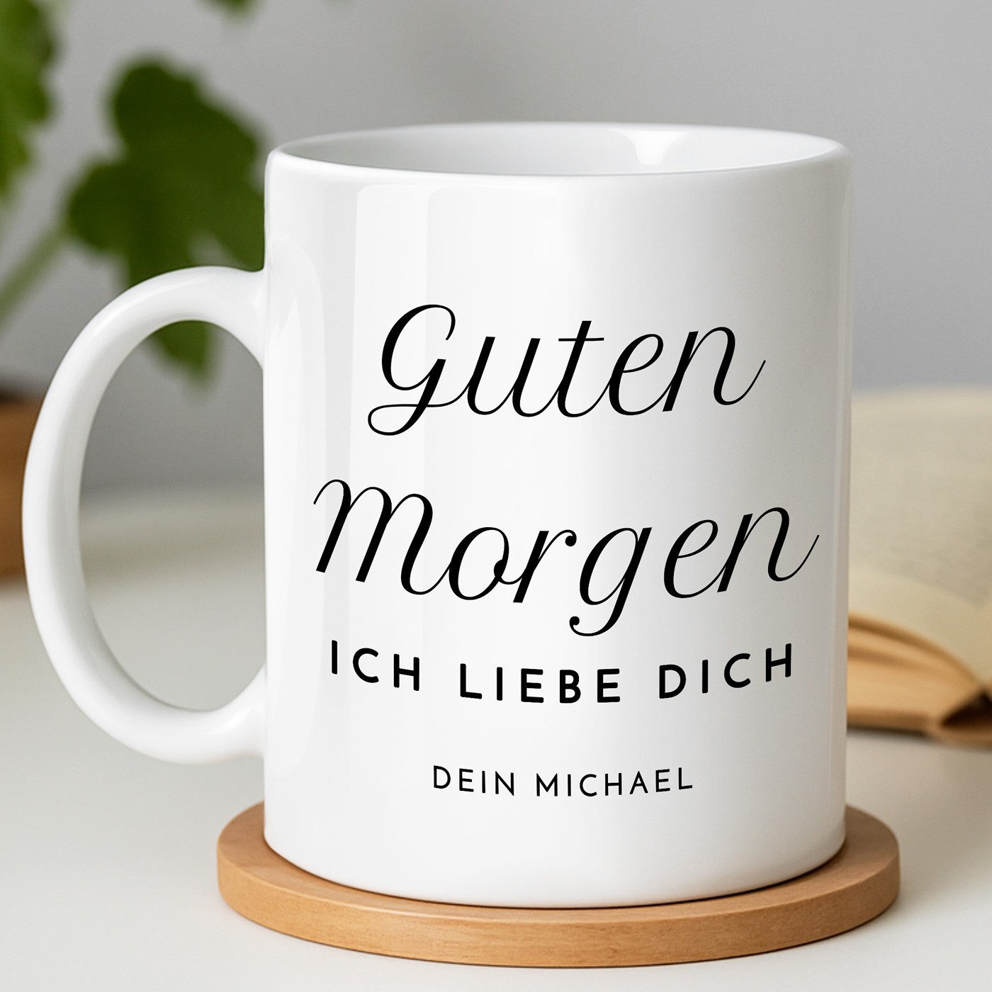 Kaffeebecher mit Aufdruck Weiß/Glänzend für Ihre Ehefrau zum Geburtstag