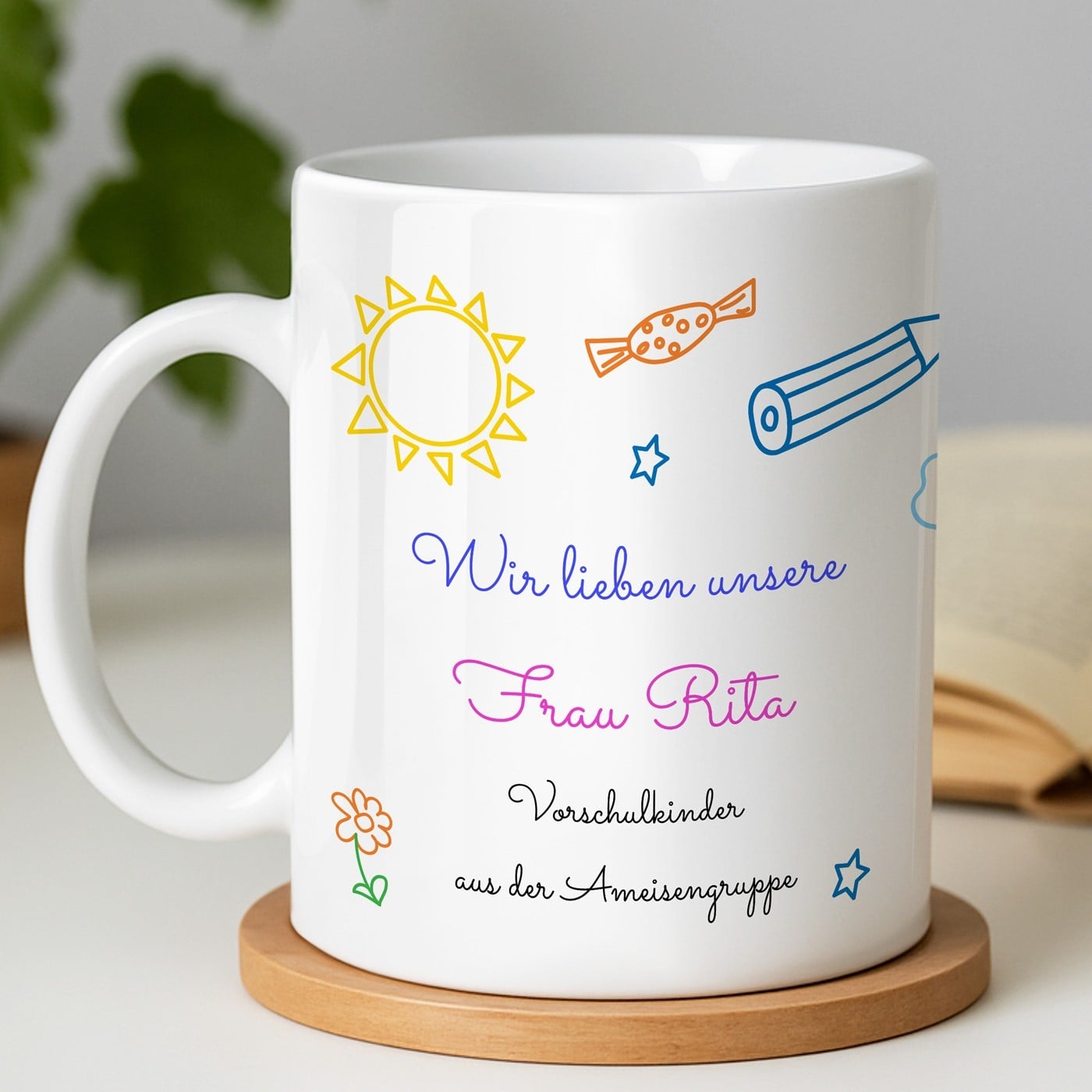 Kaffeebecher mit Aufdruck Weiß/Glänzend für Ihre Lehrerin
