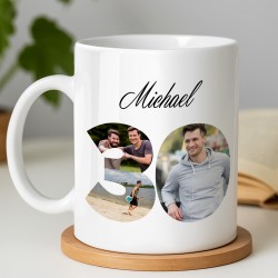 Kaffeebecher mit Aufdruck Weiß/Glänzend für Ihren Ehemann zum 30. Geburtstag