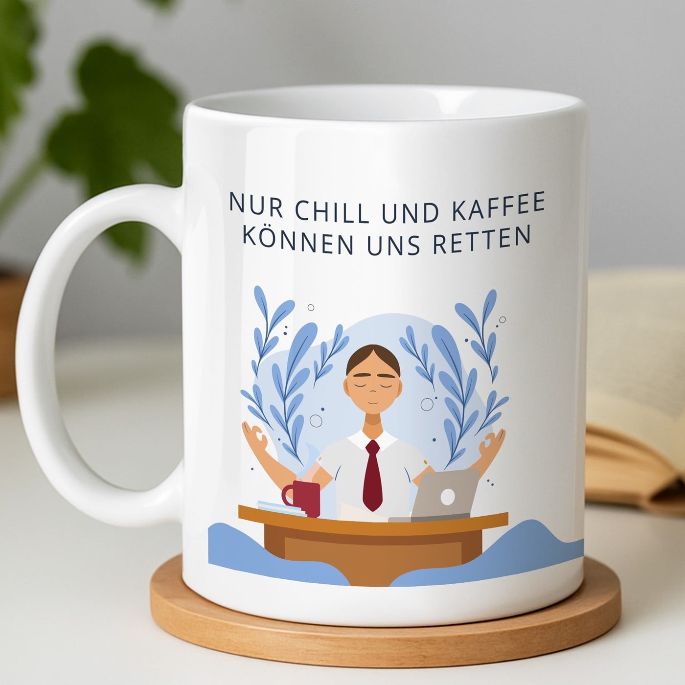 Kaffeebecher mit Aufdruck Weiß/Glänzend für Ihren Lehrer zum Schuljahresende