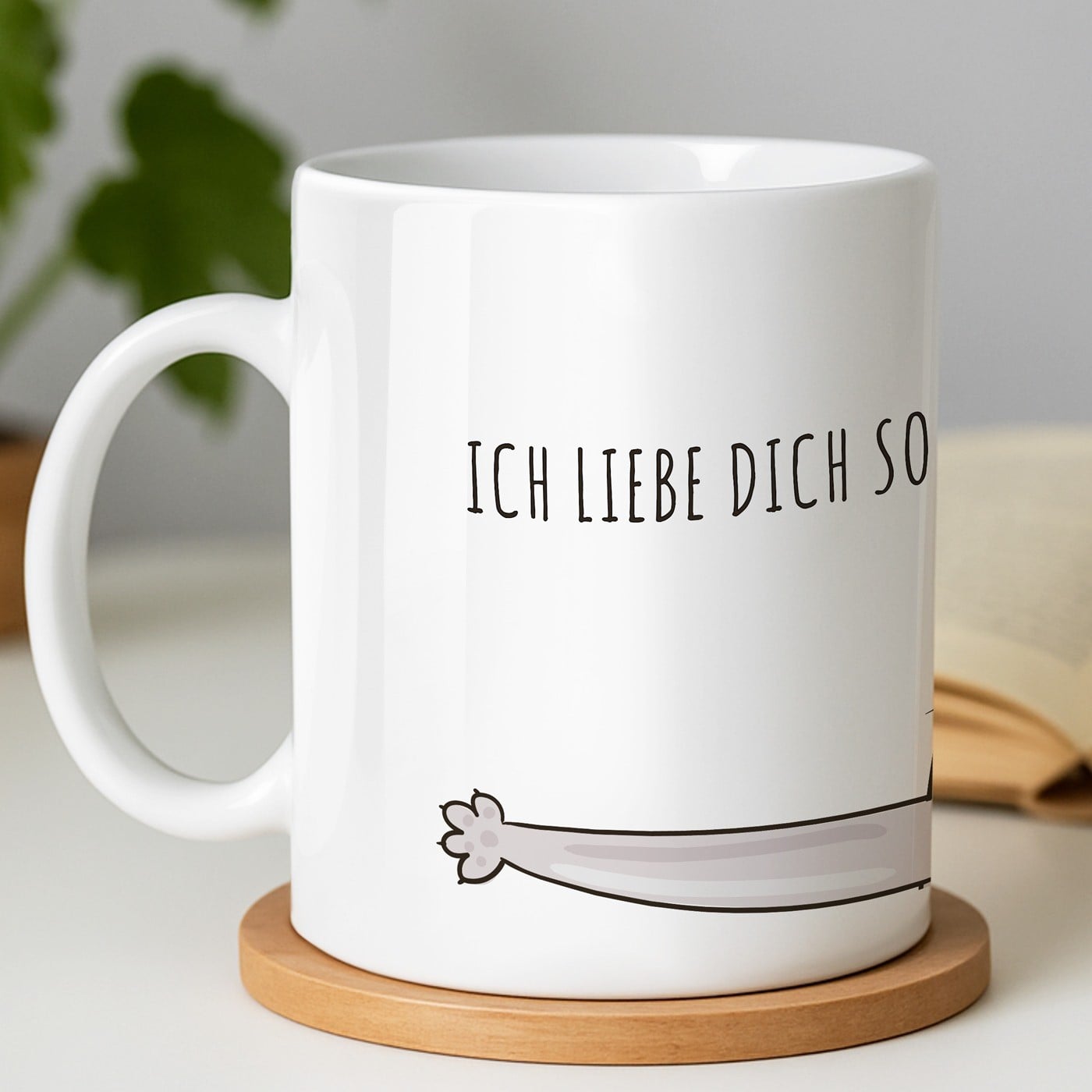 Kaffeebecher mit Aufdruck Weiß/Glänzend für eine Katzenliebhaberin