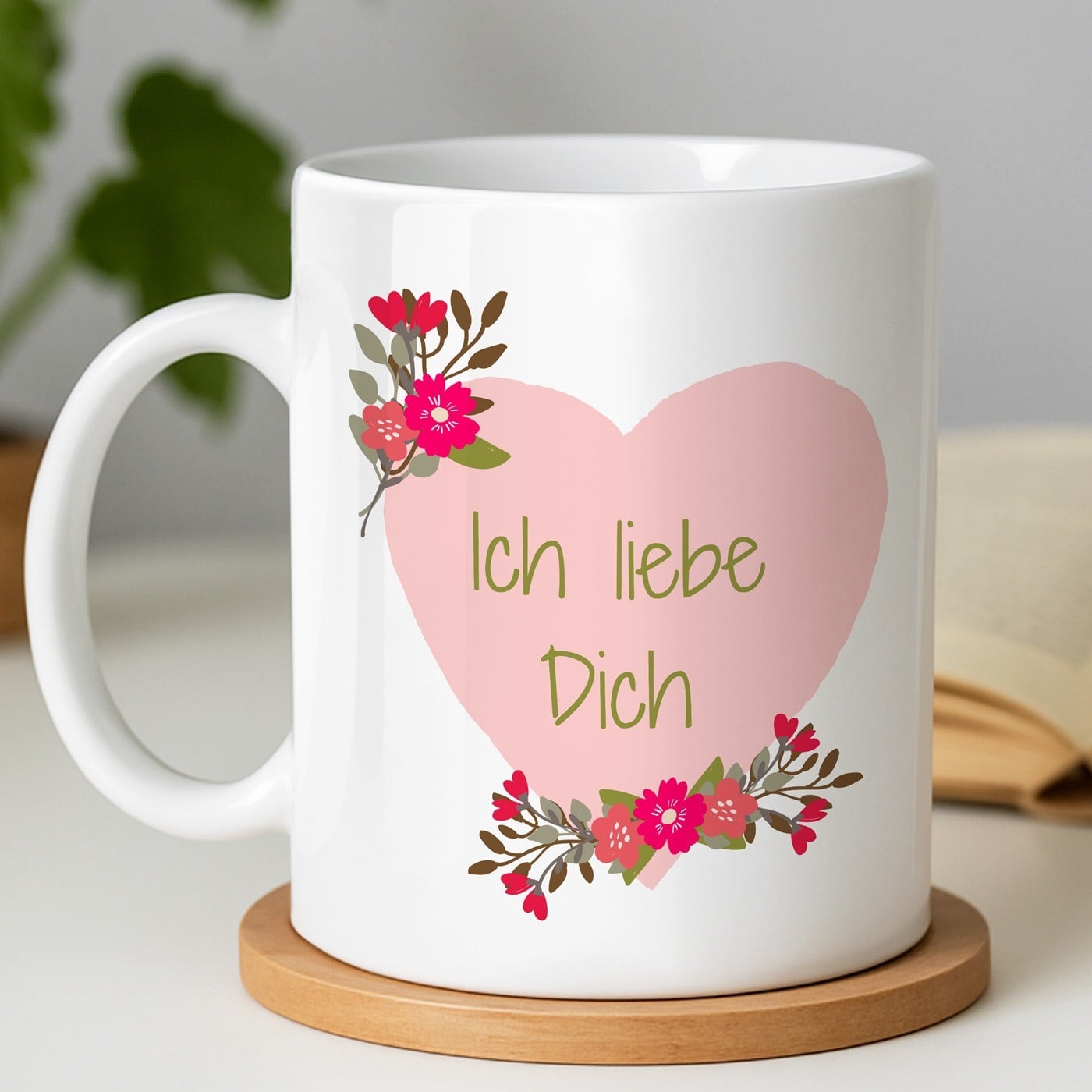 Kaffeebecher mit Aufdruck Weiß/Glänzend für Ihren Ehemann zum Jahrestag