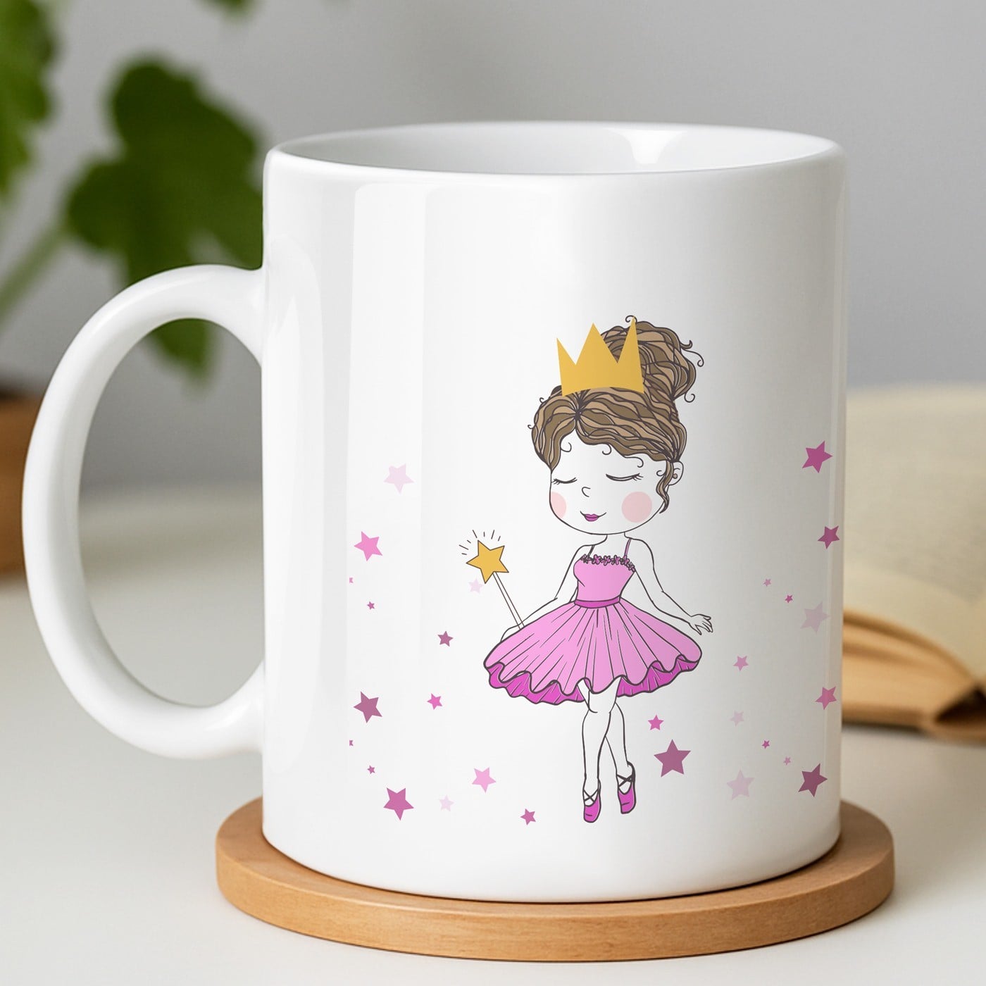 Kaffeebecher mit Aufdruck Weiß/Glänzend für ein Mädchen zum Kindertag Geburtstag