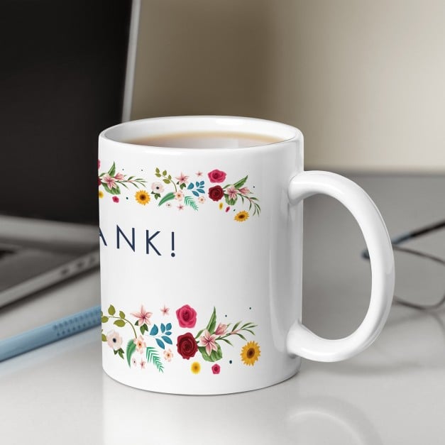 Kaffeebecher mit Aufdruck Weiß/Glänzend für sie Ihre Freundin als Dankeschön