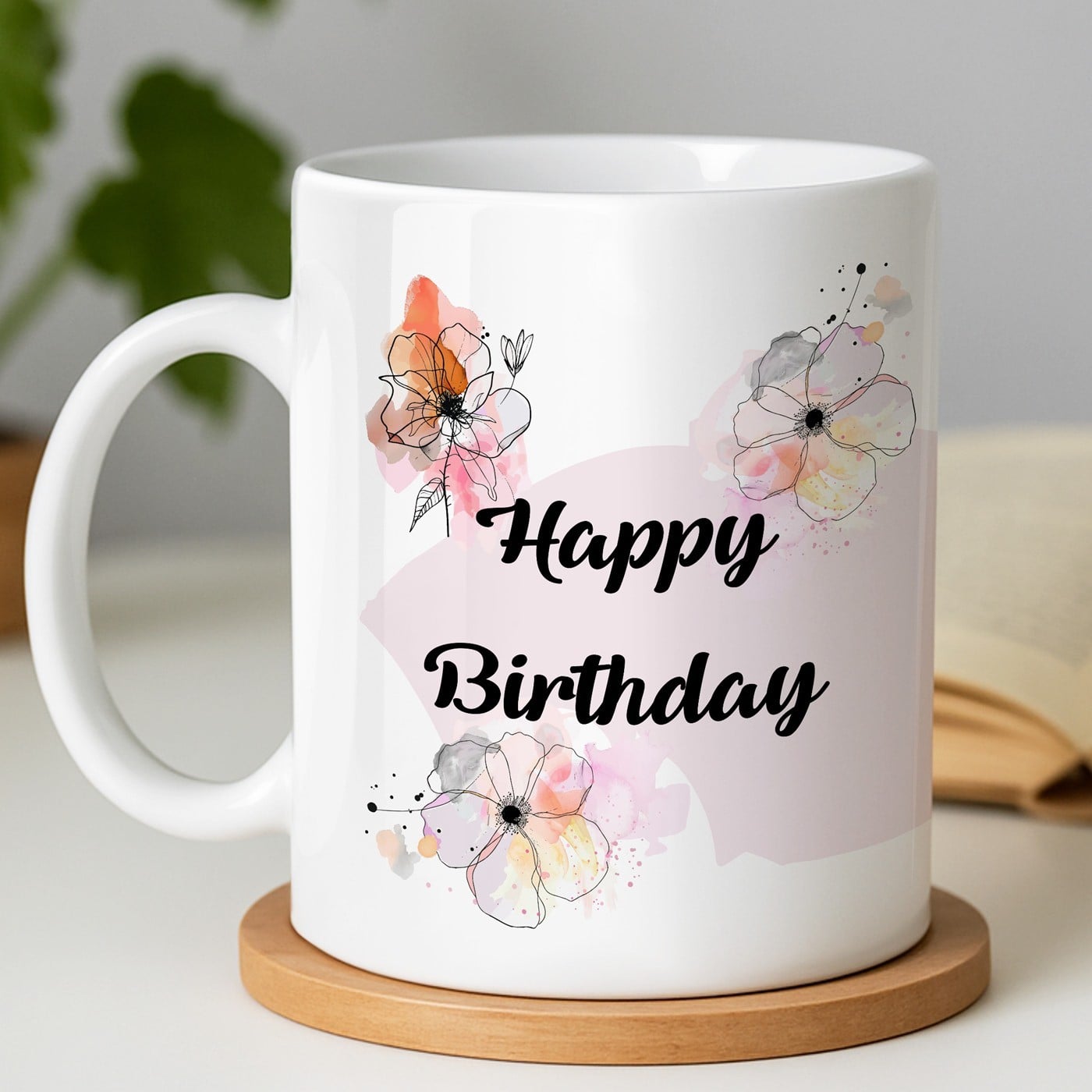 Kaffeebecher mit Aufdruck Weiß/Glänzend für Ihre Schwester zum Geburtstag