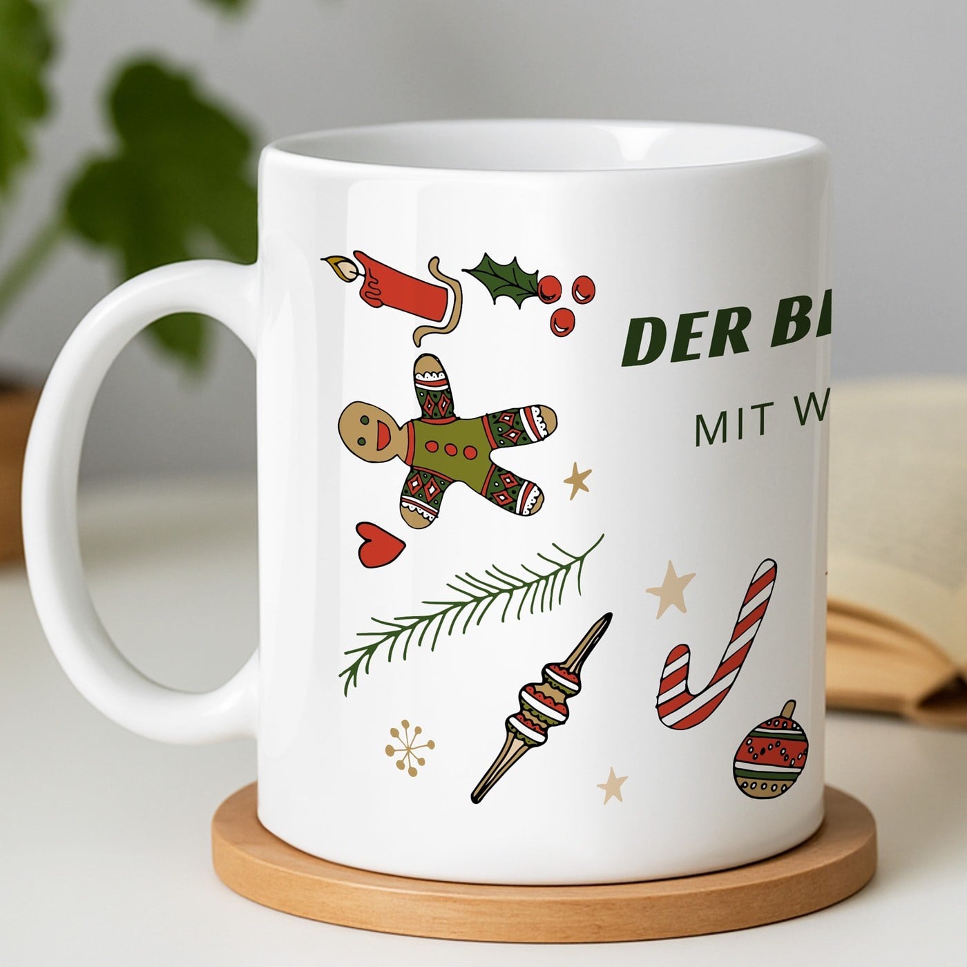 Kaffeebecher mit Aufdruck Weiß/Glänzend für Ihre Ehefrau zum Weihnachtsfest
