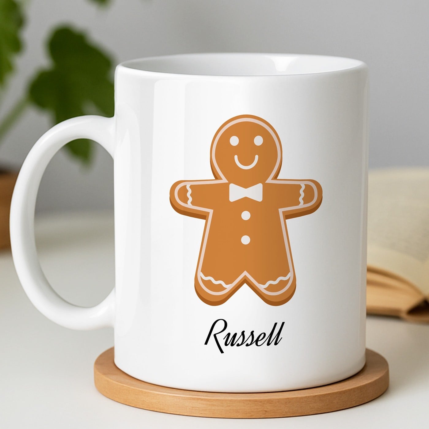 Kaffeebecher mit Aufdruck Weiß/Glänzend für ihn mit Lebkuchen zu Weihnachten