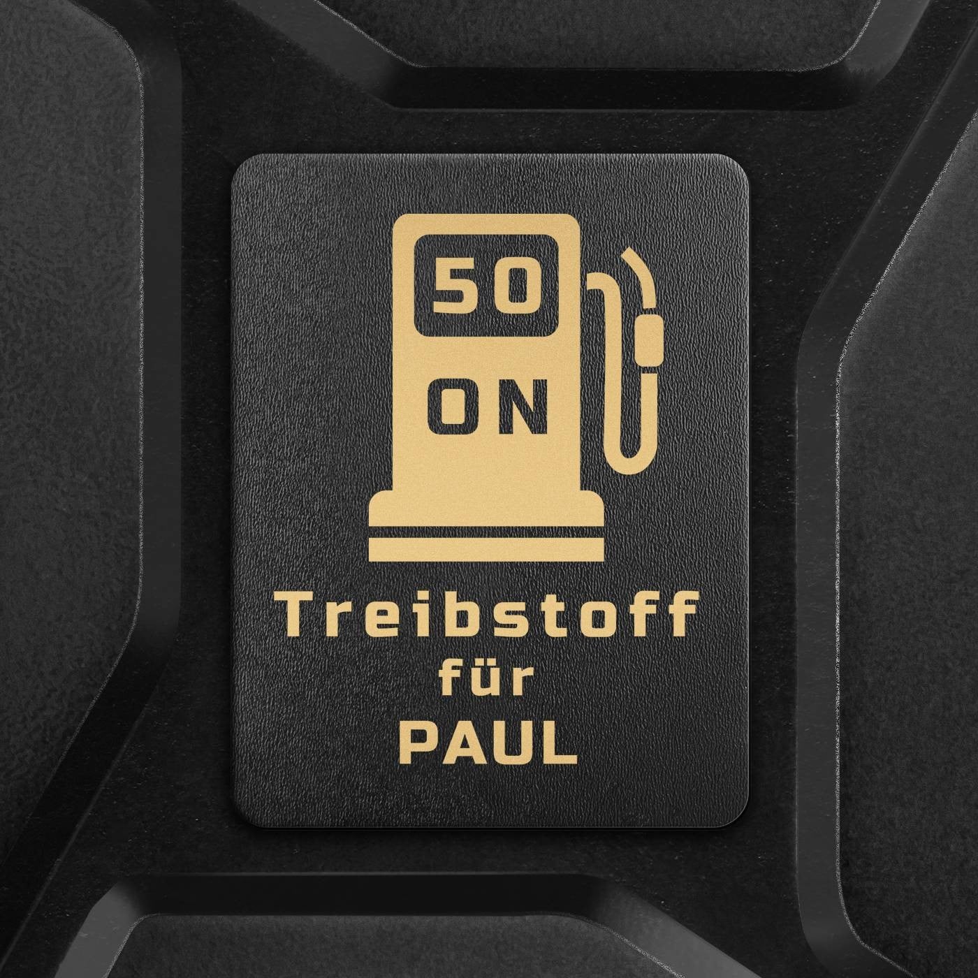 Schwarzer Minibar-Kanister mit Ausrüstung und Gravur für ihn zum 50. Geburtstag