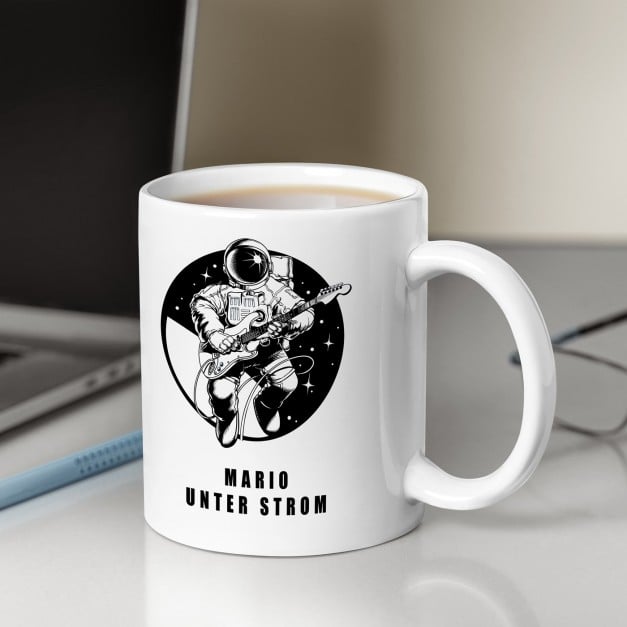 Kaffeebecher mit Aufdruck Weiß/Glänzend für einen Musiker