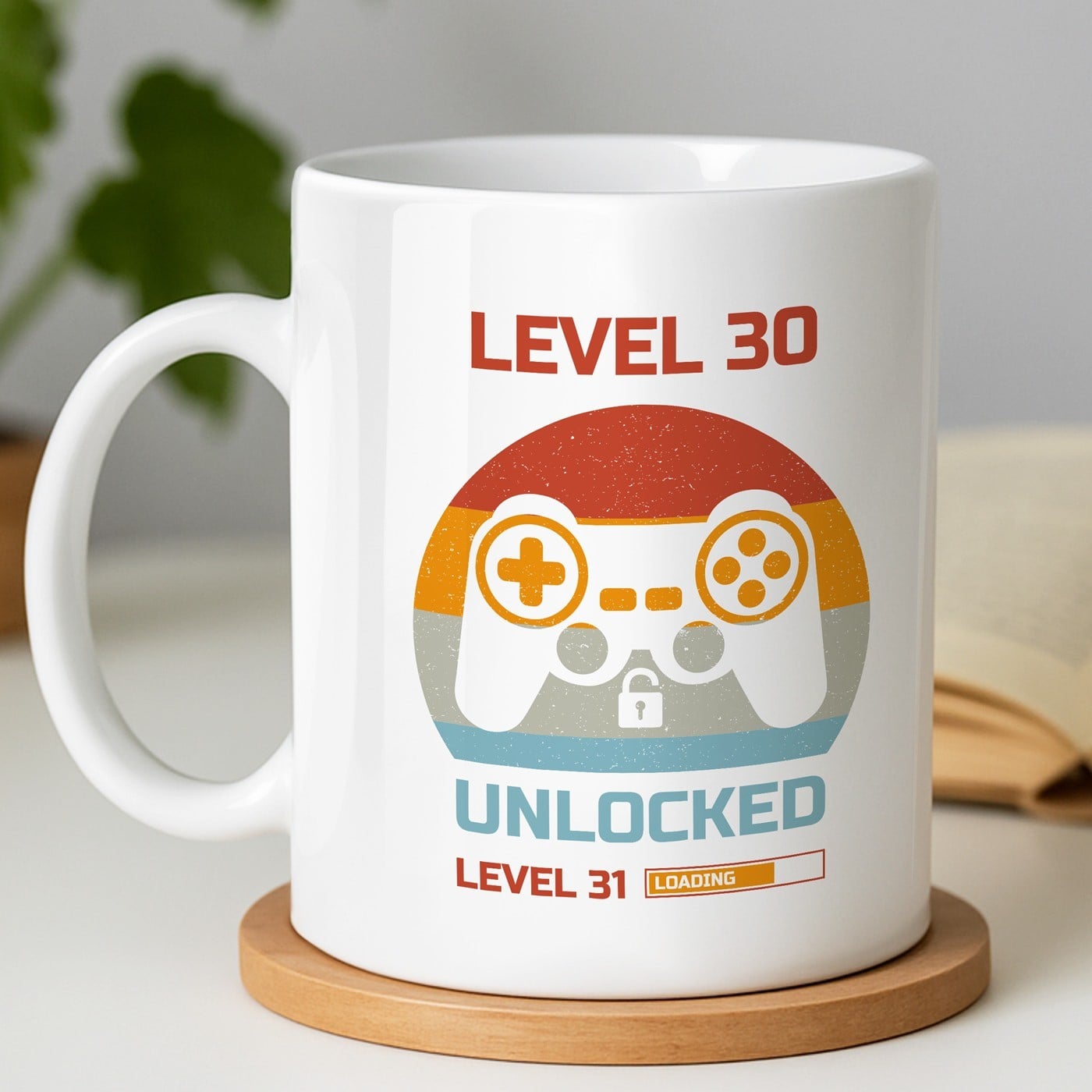 Kaffeebecher mit Aufdruck Weiß/Glänzend für ihn zum 30. Geburtstag