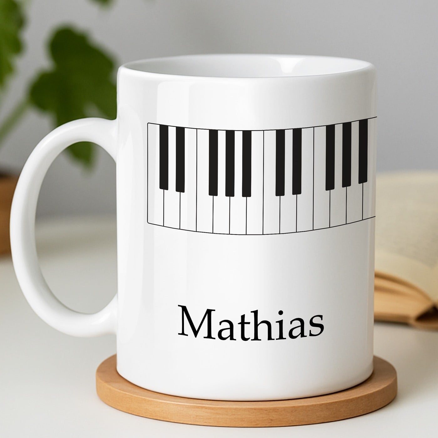 Kaffeebecher mit Aufdruck Weiß/Glänzend für einen Pianisten, Musiker