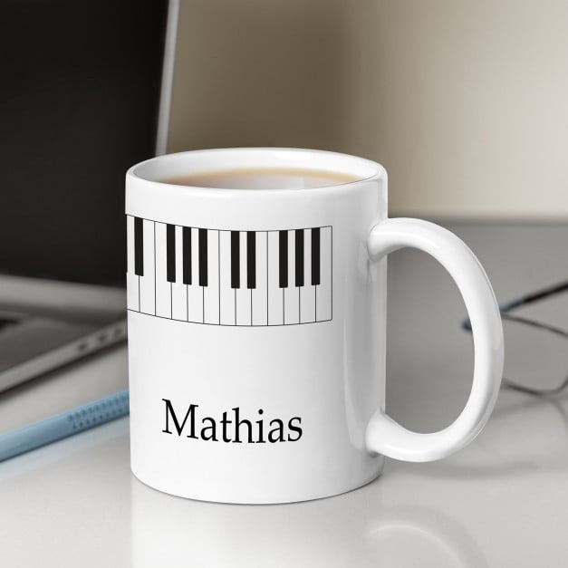 Kaffeebecher mit Aufdruck Weiß/Glänzend für einen Pianisten, Musiker