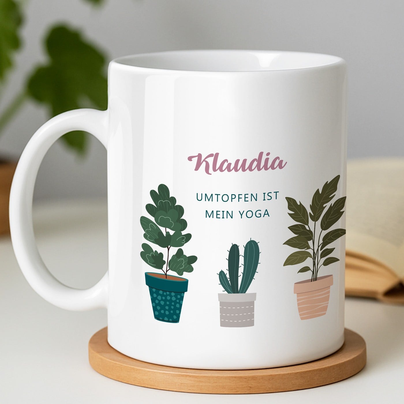 Kaffeebecher mit Aufdruck Weiß/Glänzend für eine Gärtnerin