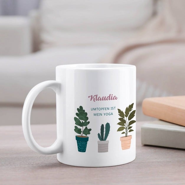 Kaffeebecher mit Aufdruck Weiß/Glänzend für eine Gärtnerin