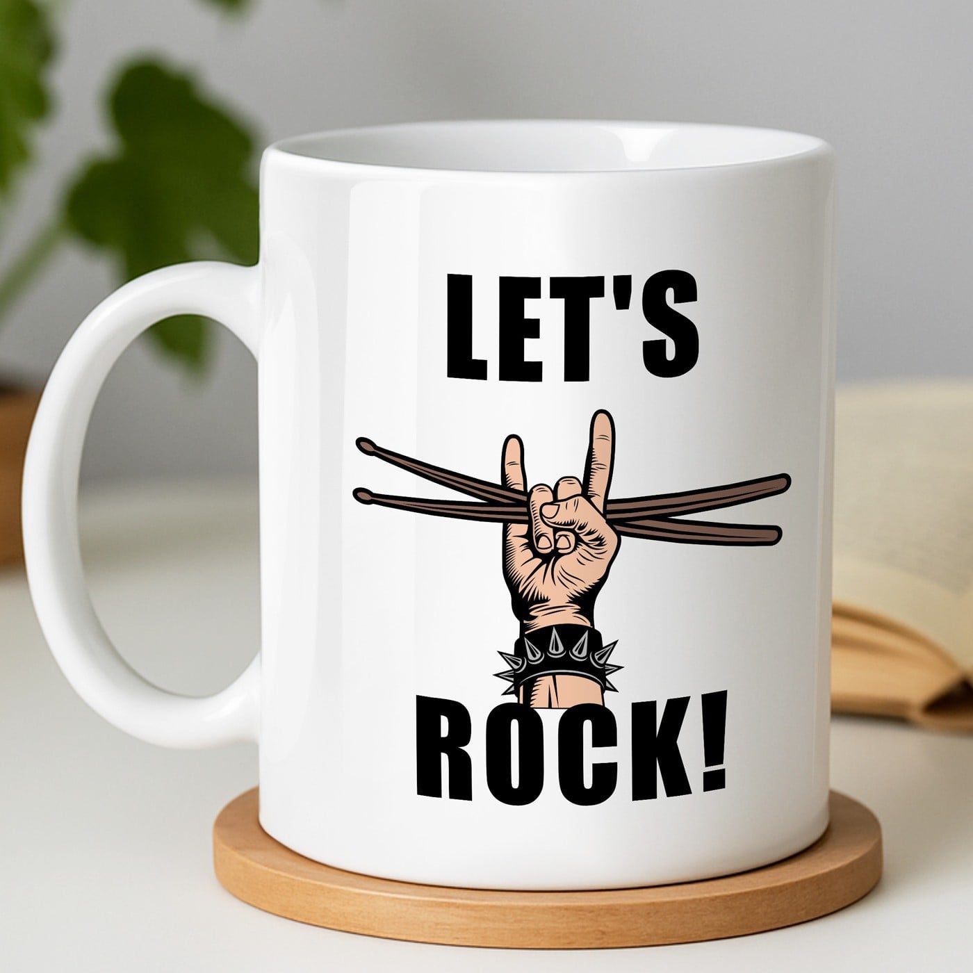 Kaffeebecher mit Aufdruck Weiß/Glänzend für einen Musiker, Schlagzeuger