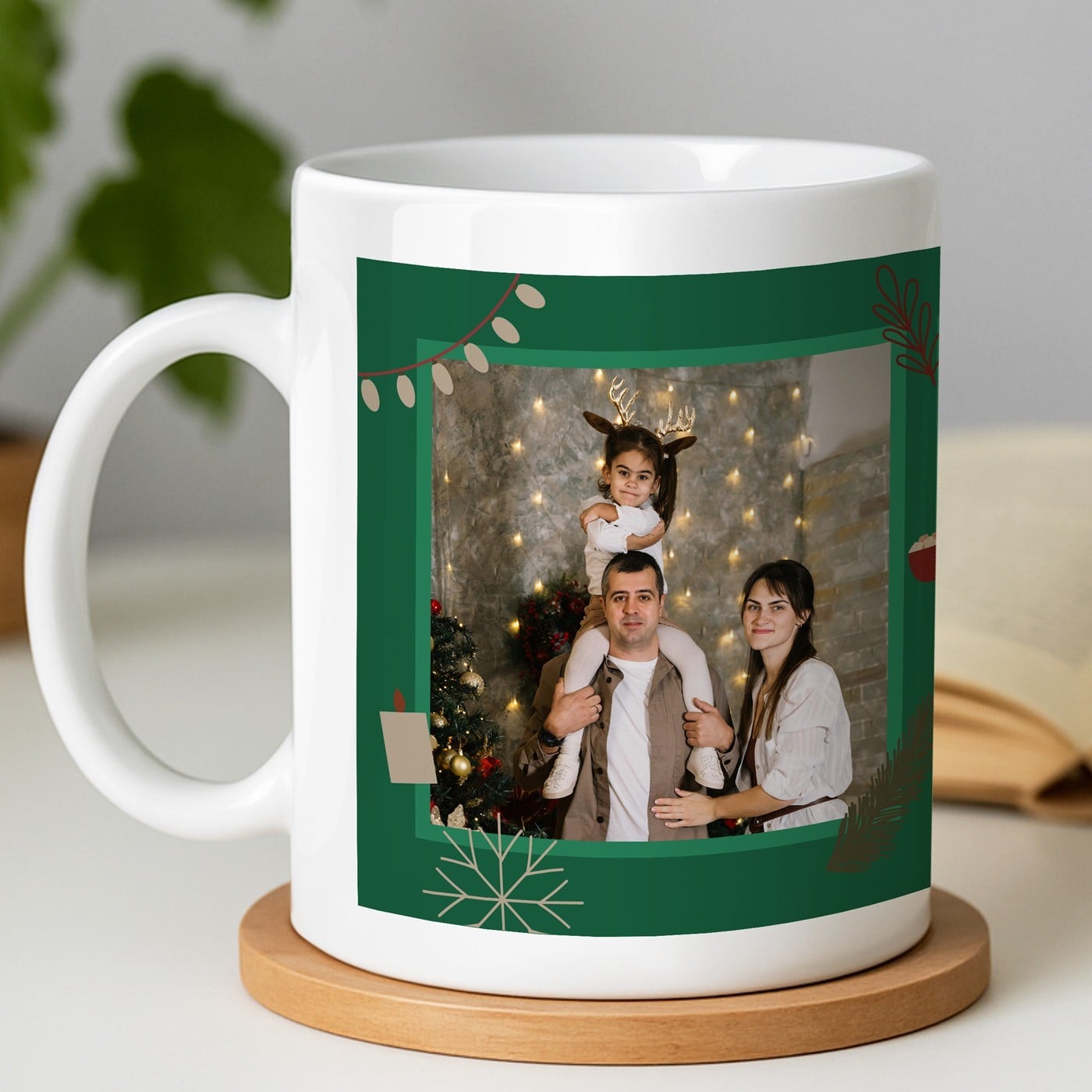 Kaffeebecher mit Foto Weiß/Glänzend für die Eltern, Großeltern zu Weihnachten