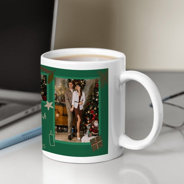 Kaffeebecher mit Foto Weiß/Glänzend für die Eltern, Großeltern zu Weihnachten