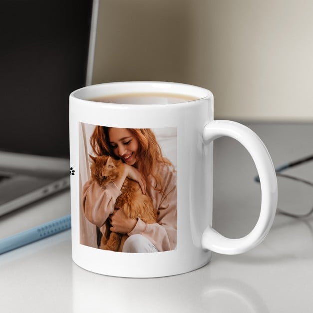 Kaffeebecher mit Foto Weiß/Glänzend für eine Katzenmutti