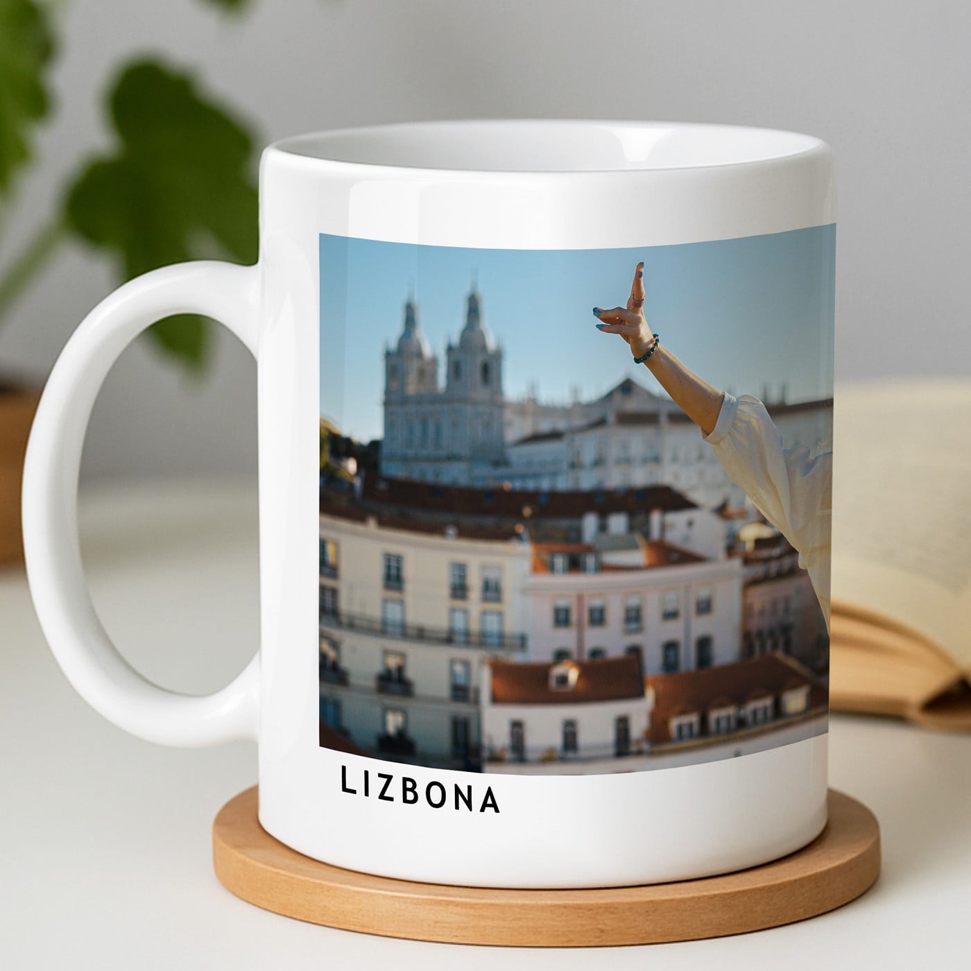 Kaffeebecher mit Foto Weiß/Glänzend Souvenir aus dem Urlaub