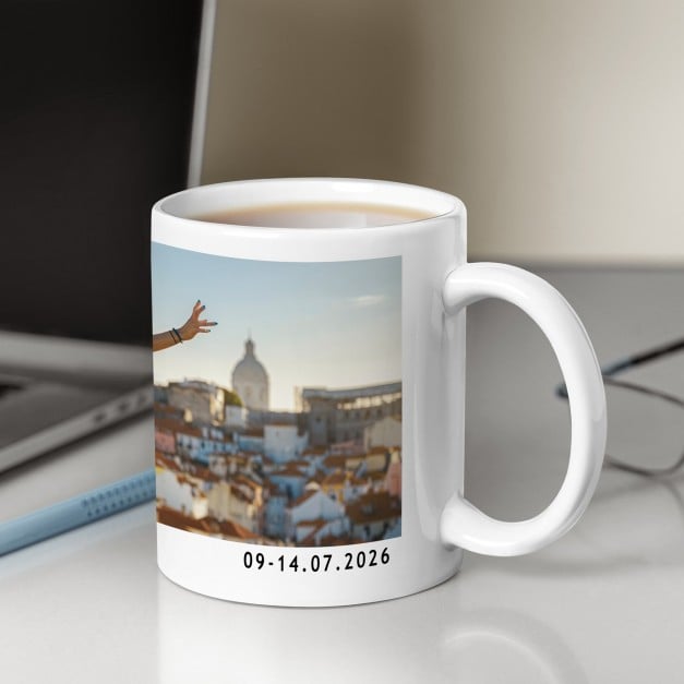 Kaffeebecher mit Foto Weiß/Glänzend Souvenir aus dem Urlaub