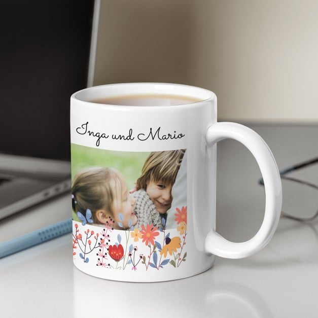 Kaffeebecher mit Foto Weiß/Glänzend für Ihre Großeltern
