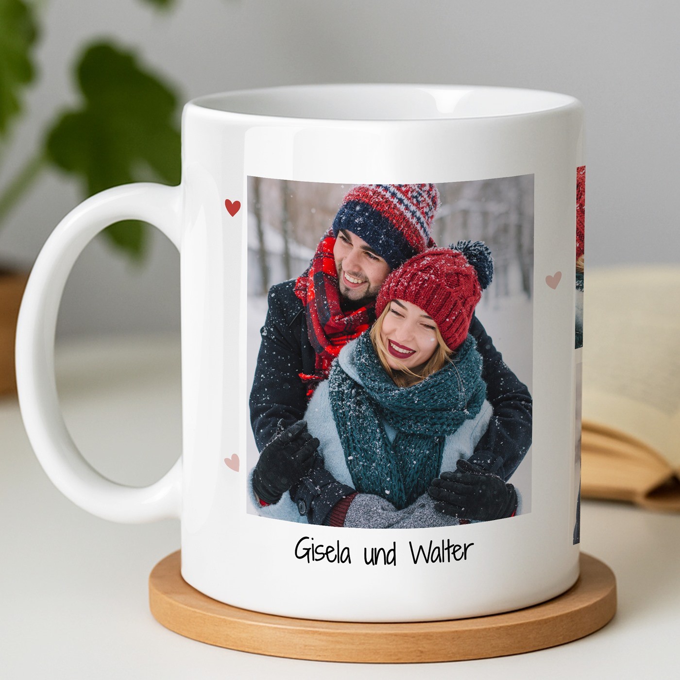 Kaffeebecher mit Foto Weiß/Glänzend für Ehefrau zum Valentinstag