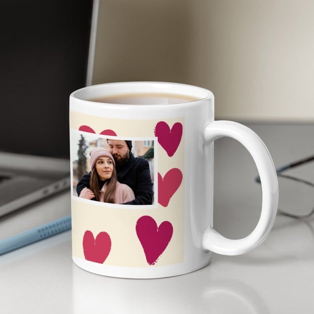 Kaffeebecher mit Foto Weiß/Glänzend für ihn zum Valentinstag