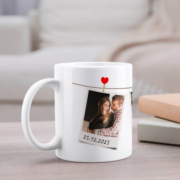Kaffeebecher mit Aufdruck Weiß/Glänzend für ein Paar