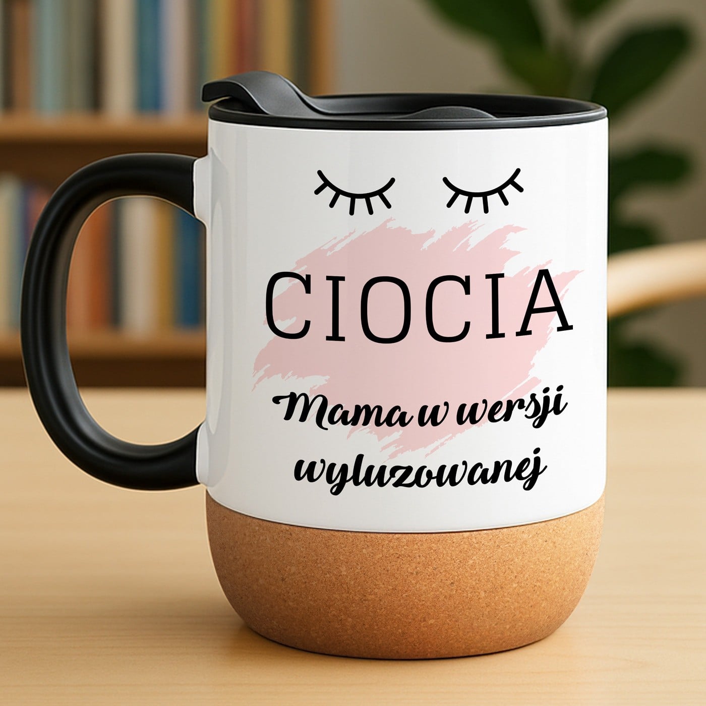 Kaffeebecher mit Foto Weiß/Glänzend mit Korkboden für Ihre Tante zum Geburtstag