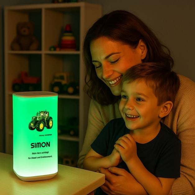 LED-Nachtlampe mit Aufdruck für einen Auto-Fan zum Geburtstag