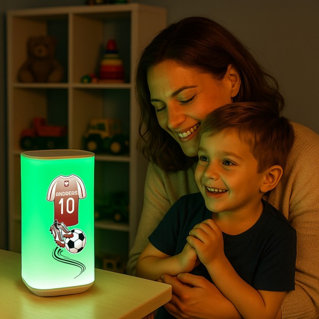 LED-Nachtlampe mit Aufdruck für eine Fußball Fan zum Geburtstag