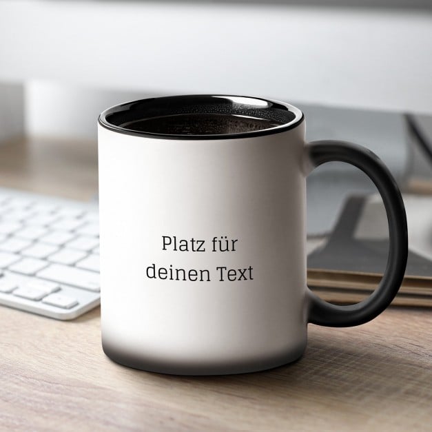 Zauberbecher mit magischem Aufdruck Schwarz-Weiß/Matt für sie ihn Ihre Mama Ihren Papa zu Weihnachten