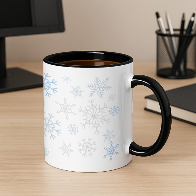 Kaffeebecher mit Aufdruck Weiß/Glänzend Innen Schwarz für sie zum Weihnachtsfest