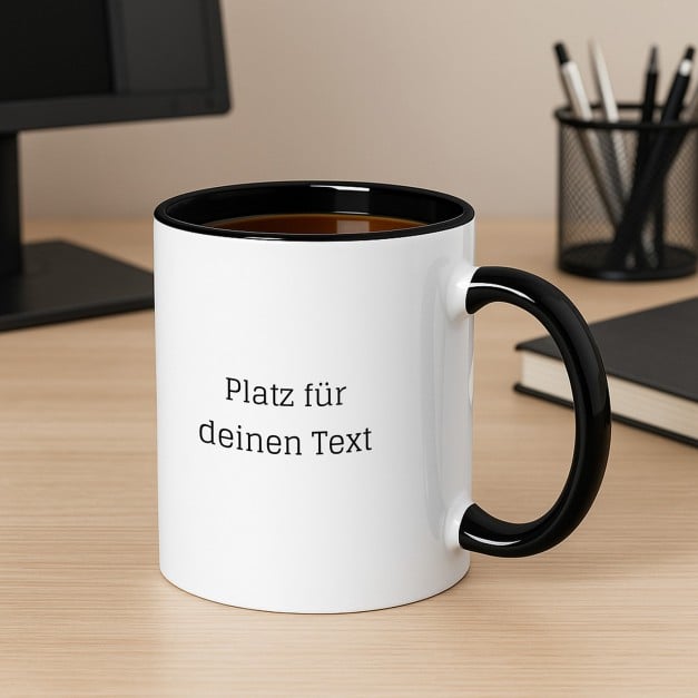 Kaffeebecher mit Aufdruck Weiß/Glänzend Innen Schwarz für ihn zu Weihnachten