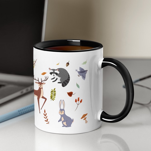 Kaffeebecher mit Aufdruck Weiß/Glänzend Innen Schwarz für Ihren Sohn zum Geburtstag