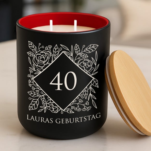 Die Soja-Duftkerze mit Gravur für sie zum 40. Geburtstag