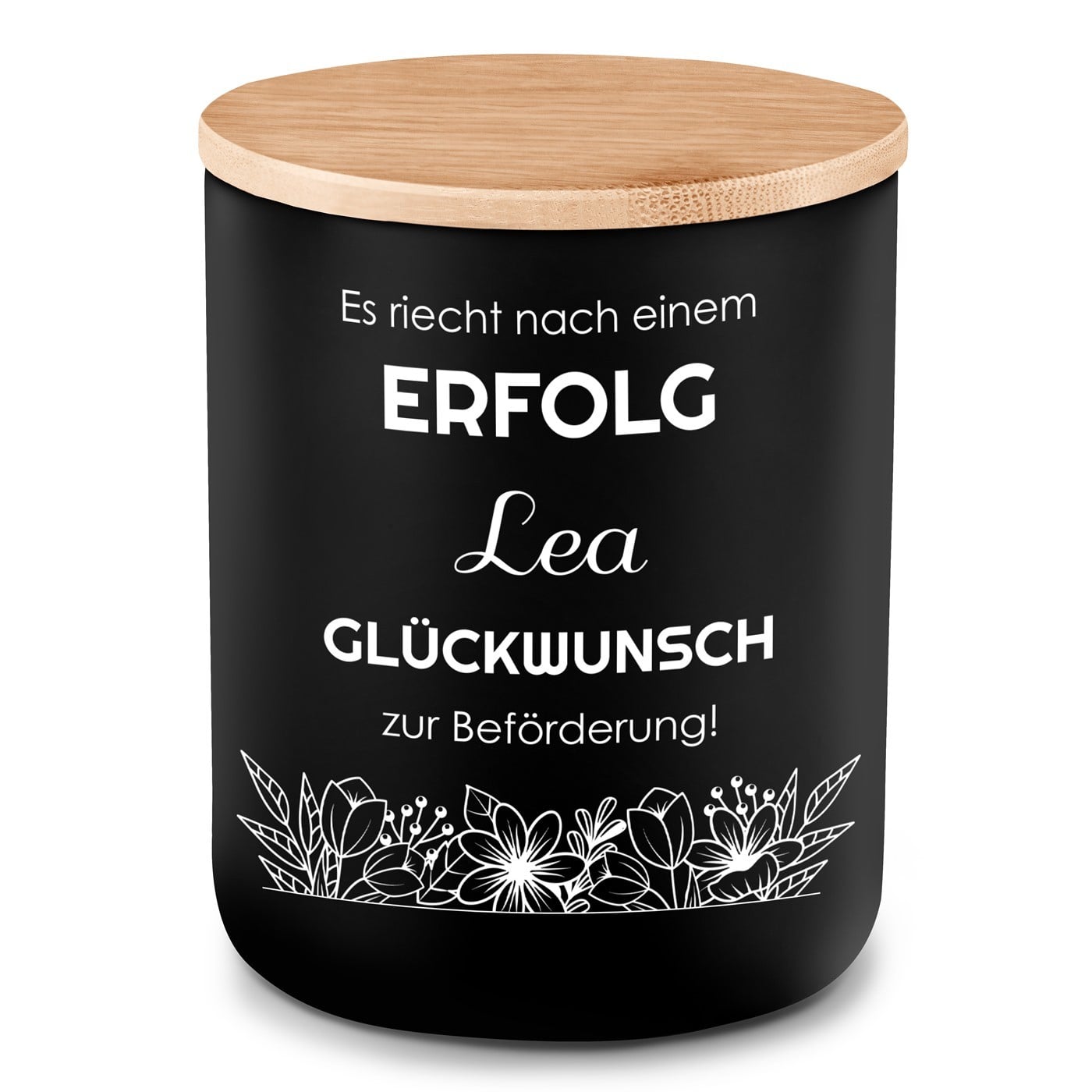 Die Soja-Duftkerze mit Gravur für sie zur Beförderung