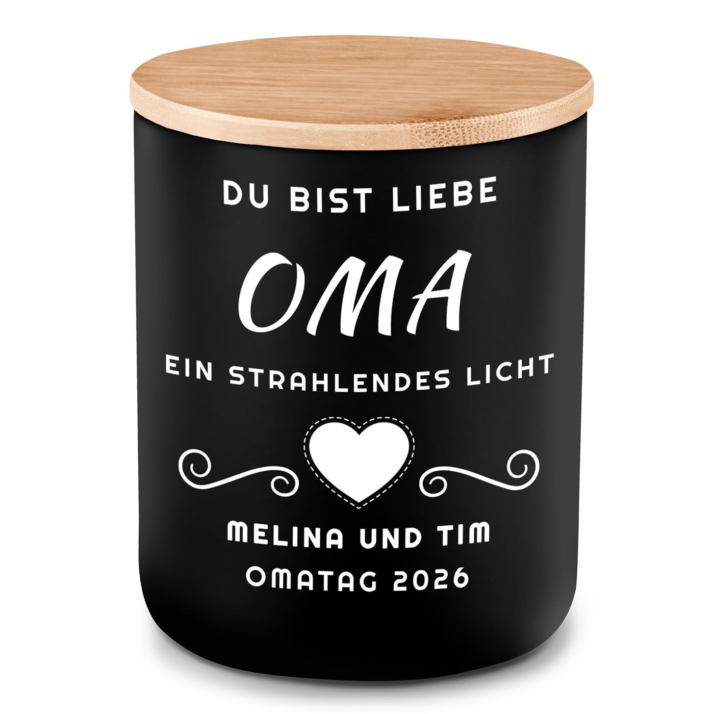 Die Soja-Duftkerze mit Gravur für Ihre Oma zum Omatag
