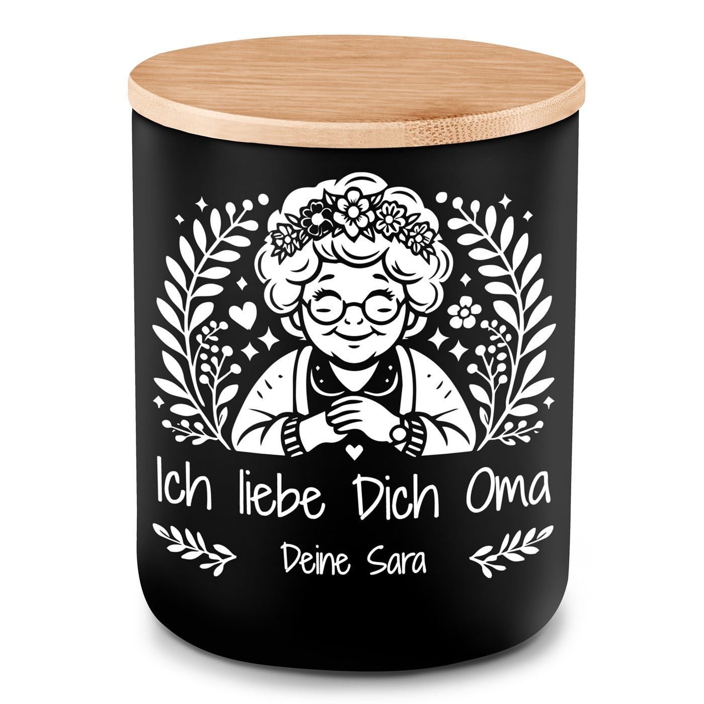 Die Soja-Duftkerze mit Gravur für Ihre Oma