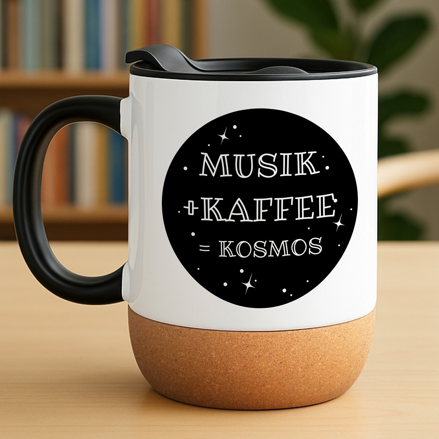 Kaffeebecher mit Aufdruck Weiß/Glänzend mit Korkboden für einen Gitarristen, Musiker