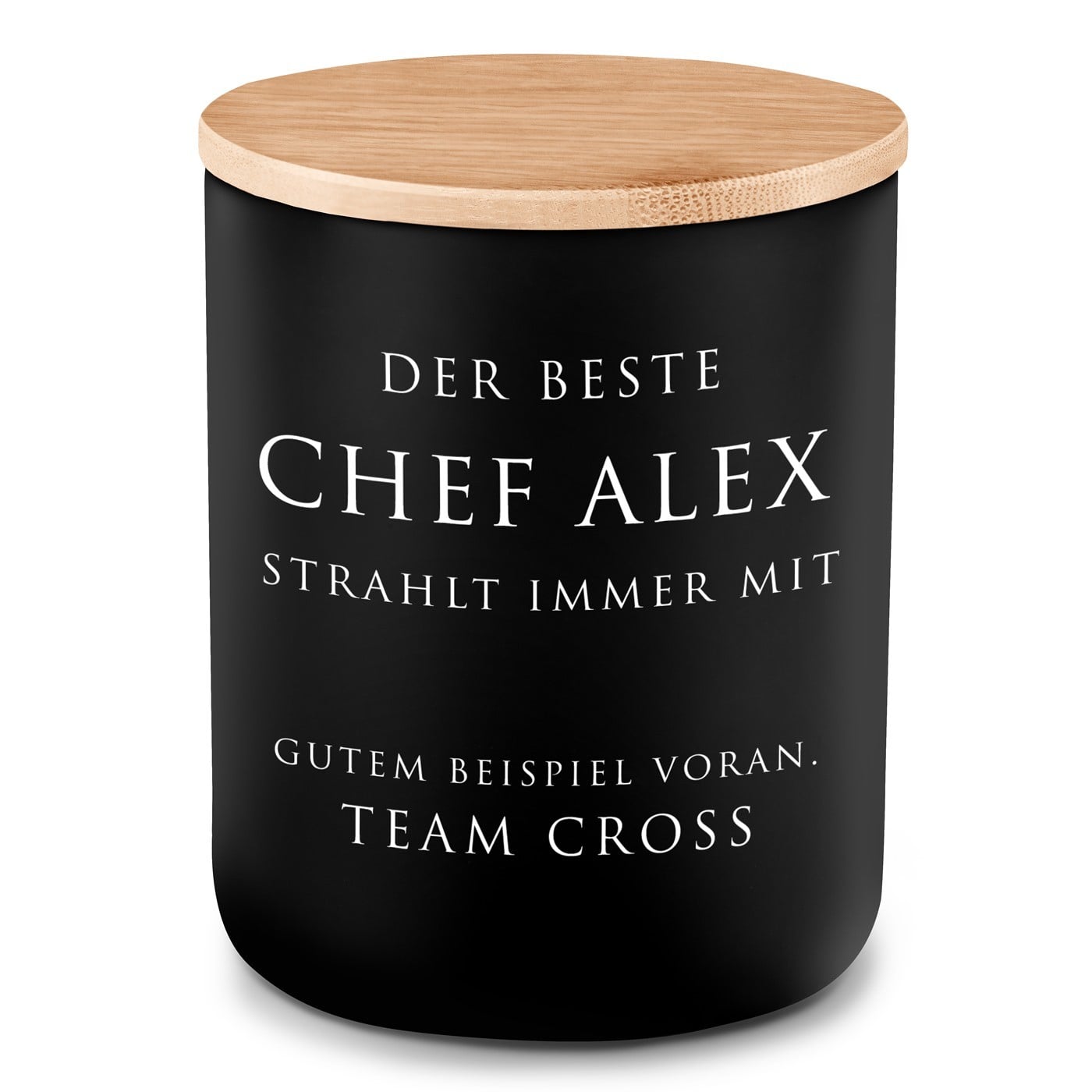 Die Soja-Duftkerze mit Gravur für einen Geschäftsführer
