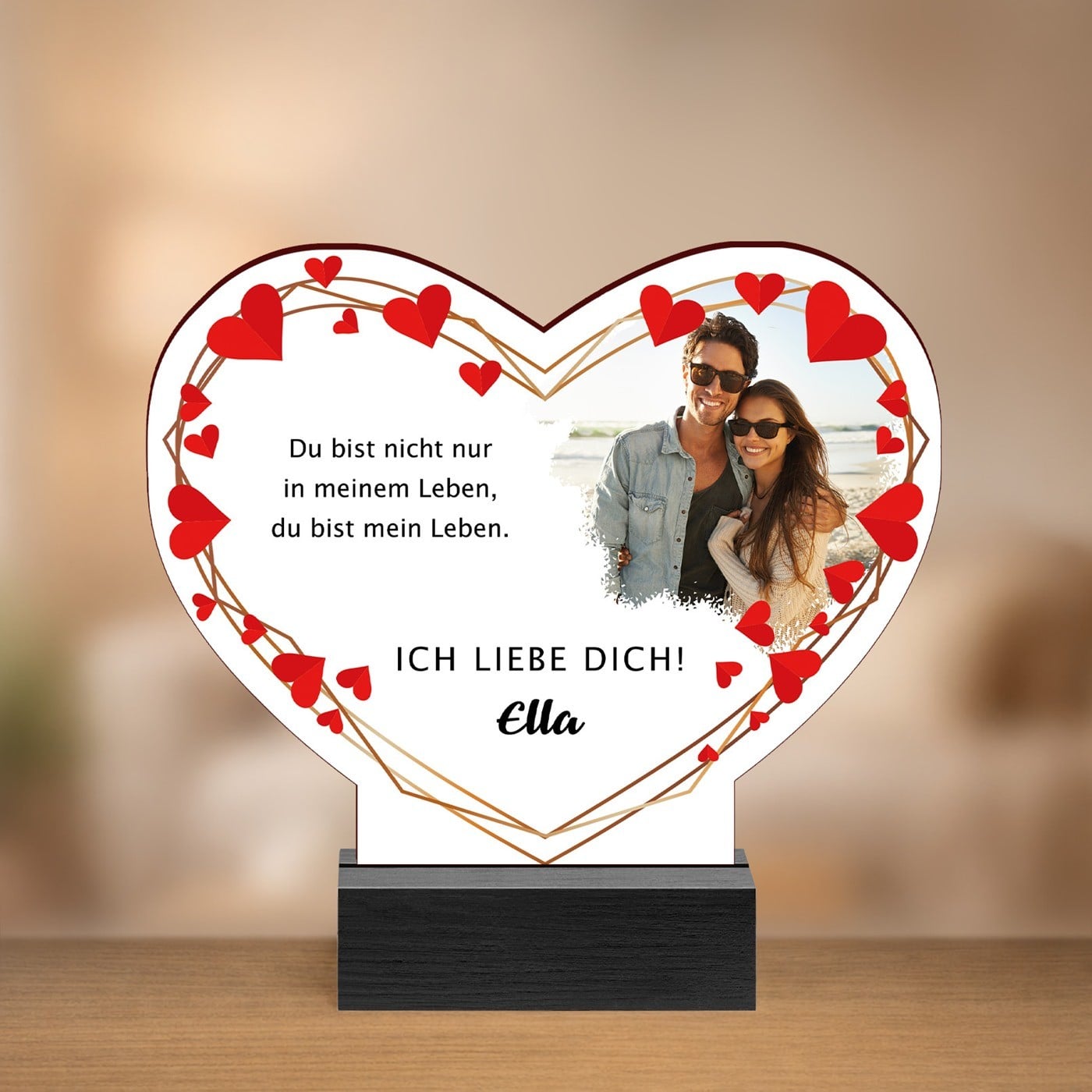 Holz-Statuette mit Aufdruck für Ihren Mann zum Valentinstag