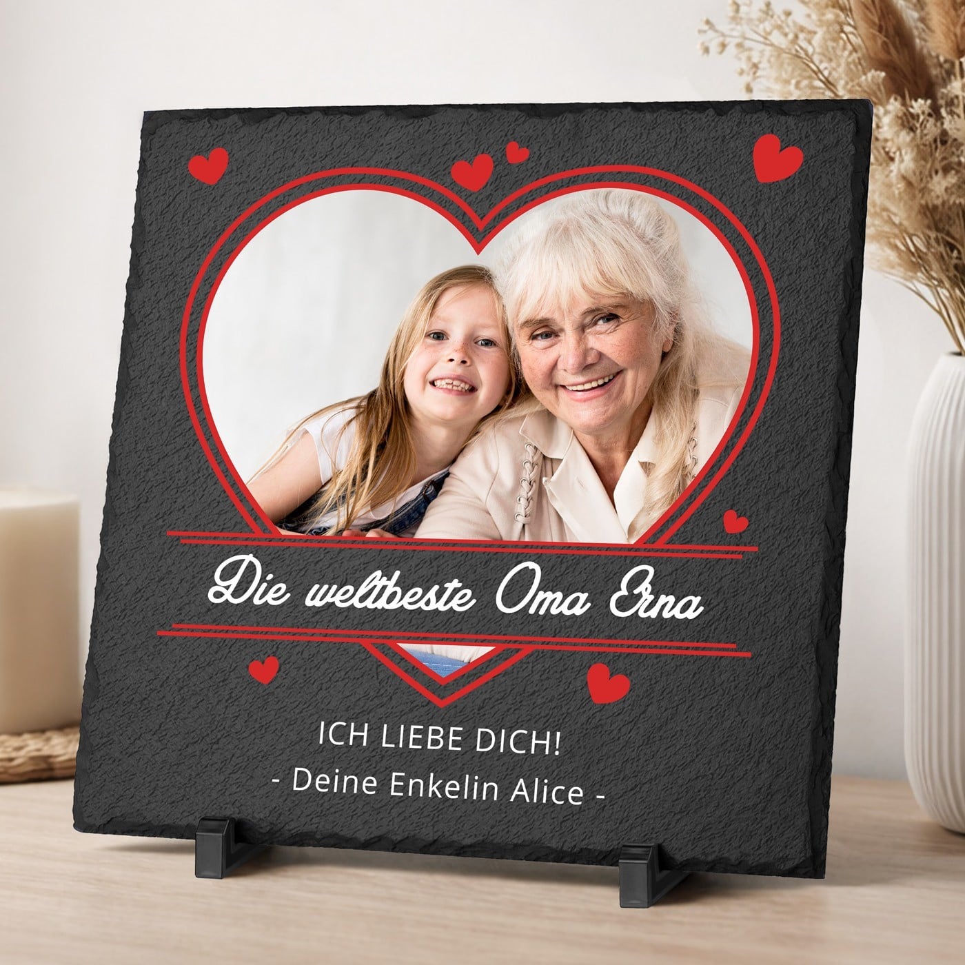 Schieferplatte mit Aufdruck für Ihre Oma zum Omatag Geburtstag