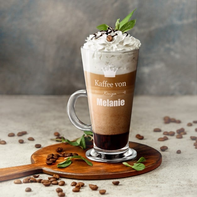 Kaffee Glas mit Gravur für sie zum Frauentag, Junggesellinnenabschied