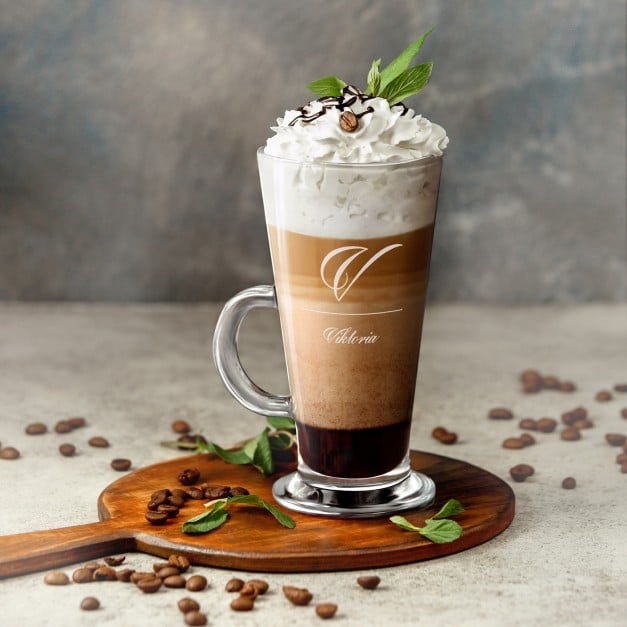 Kaffee Glas mit Gravur für sie zum Geburtstag