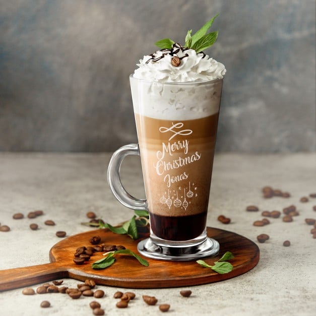 Kaffee Glas mit Gravur für ihn, einen Mann zu Weihnachten