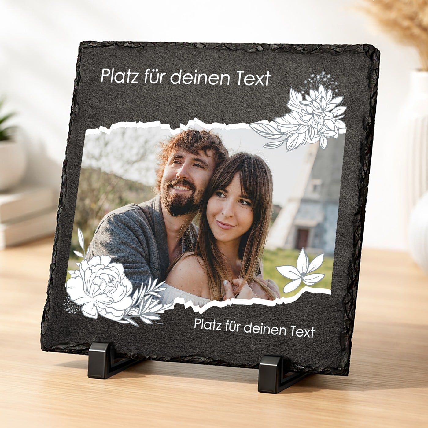 Rechteckige Schieferplatte mit Aufdruck für sie ihn zum Geburtstag