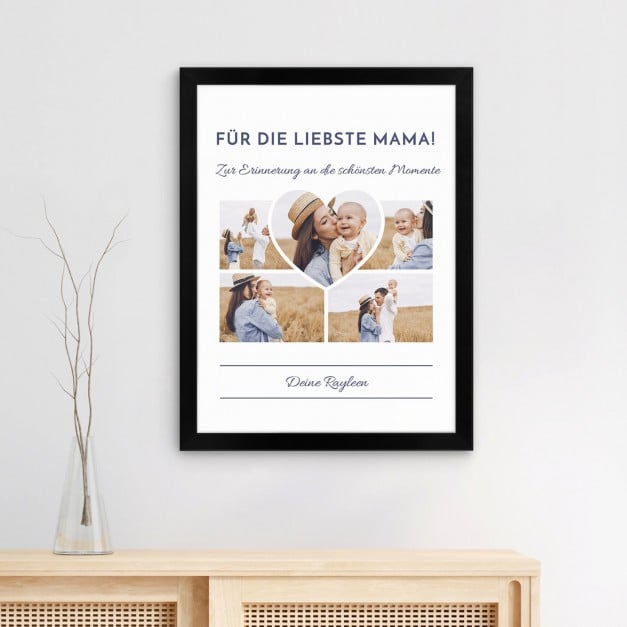 Personalisiertes Wandbildposter mit eigenem Foto für Ihre Mama