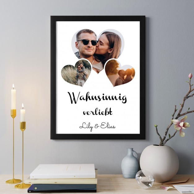 Personalisiertes Wandbildposter mit eigenem Foto für ein Paar zur Hochzeit Einweihungsparty